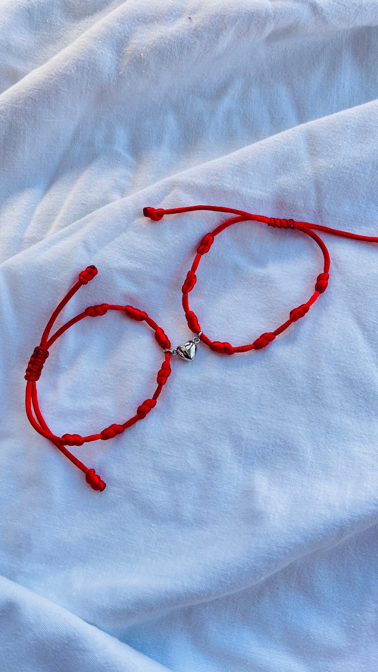 Pulseras 7 Nudos con Corazón Imantado